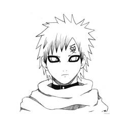Zeichnungen zum Ausmalen: Gaara - Kostenlose Malvorlagen zum Ausdrucken
