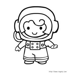 Zeichnungen zum Ausmalen: Astronaut - Kostenlose Malvorlagen zum Ausdrucken