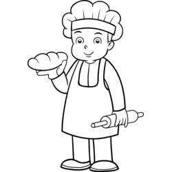 Zeichnungen zum Ausmalen: Bäcker - Kostenlose Malvorlagen zum Ausdrucken