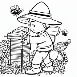 Malvorlage: Imker (Berufe und Karrieren) #189943 - Kostenlose Malvorlagen zum Ausdrucken