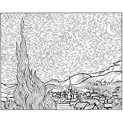 Zeichnungen zum Ausmalen: Vincent van Gogh - Kostenlose Malvorlagen zum Ausdrucken