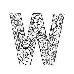 Zeichnungen zum Ausmalen: Buchstabe W - Kostenlose Malvorlagen zum Ausdrucken