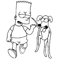 Zeichnungen zum Ausmalen: Bart Simpson - Kostenlose Malvorlagen zum Ausdrucken
