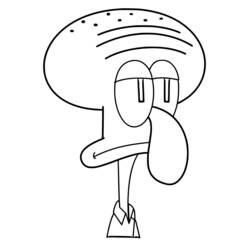 Malvorlage: Squidward Tentacles (Cartoon-Charaktere) #220595 - Kostenlose Malvorlagen zum Ausdrucken