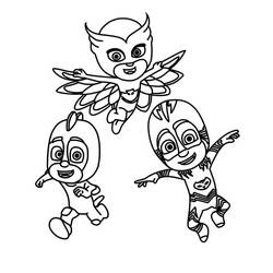 Malvorlage: PJ Masks (Cartoons und Animationsserien) #175837 - Kostenlose Malvorlagen zum Ausdrucken