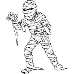 Zeichnungen zum Ausmalen: Mumie - Kostenlose Malvorlagen zum Ausdrucken