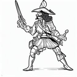Malvorlage: Musketier (Charaktere) #191146 - Kostenlose Malvorlagen zum Ausdrucken