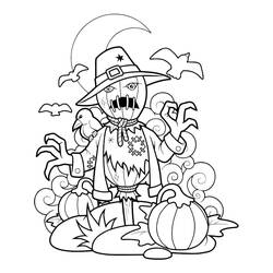 Zeichnungen zum Ausmalen: Vogelscheuche - Kostenlose Malvorlagen zum Ausdrucken