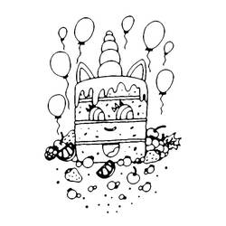 Malvorlage: Einhorn-Kuchen (Essen und Ernährung) #212745 - Kostenlose Malvorlagen zum Ausdrucken