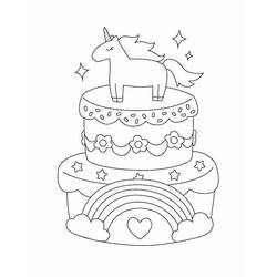 Malvorlage: Einhorn-Kuchen (Essen und Ernährung) #212768 - Kostenlose Malvorlagen zum Ausdrucken