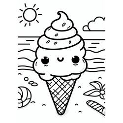 Malvorlage: Kawaii Eis (Essen und Ernährung) #216315 - Kostenlose Malvorlagen zum Ausdrucken
