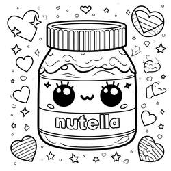 Malvorlage: Kawaii Nutella (Essen und Ernährung) #202409 - Kostenlose Malvorlagen zum Ausdrucken