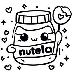 Malvorlage: Kawaii Nutella (Essen und Ernährung) #202410 - Kostenlose Malvorlagen zum Ausdrucken