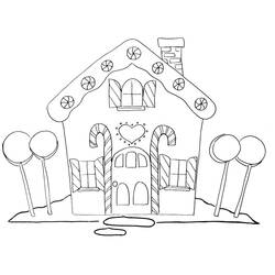 Malvorlage: Lebkuchenhaus (Essen und Ernährung) #199238 - Kostenlose Malvorlagen zum Ausdrucken