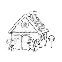 Malvorlage: Lebkuchenhaus (Essen und Ernährung) #199247 - Kostenlose Malvorlagen zum Ausdrucken