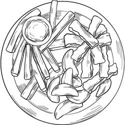 Malvorlage: Pommes Frites (Essen und Ernährung) #209085 - Kostenlose Malvorlagen zum Ausdrucken