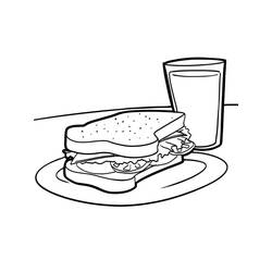 Malvorlage: Sandwich (Essen und Ernährung) #211355 - Kostenlose Malvorlagen zum Ausdrucken