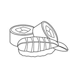 Malvorlage: Sushi (Essen und Ernährung) #209231 - Kostenlose Malvorlagen zum Ausdrucken