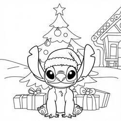 Malvorlage: Weihnachts-Stitch (Feiertage und Feiern) #216976 - Kostenlose Malvorlagen zum Ausdrucken