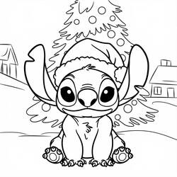 Malvorlage: Weihnachts-Stitch (Feiertage und Feiern) #216978 - Kostenlose Malvorlagen zum Ausdrucken