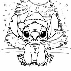 Malvorlage: Weihnachts-Stitch (Feiertage und Feiern) #216984 - Kostenlose Malvorlagen zum Ausdrucken