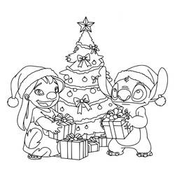 Malvorlage: Weihnachts-Stitch (Feiertage und Feiern) #216997 - Kostenlose Malvorlagen zum Ausdrucken