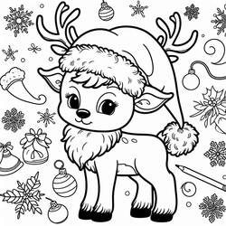 Malvorlage: Weihnachtsrentier (Feiertage und Feiern) #215757 - Kostenlose Malvorlagen zum Ausdrucken