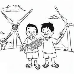 Malvorlage: Windkraftanlage (Gebäude und Architektur) #187631 - Kostenlose Malvorlagen zum Ausdrucken