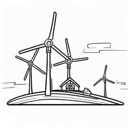 Malvorlage: Windkraftanlage (Gebäude und Architektur) #187634 - Kostenlose Malvorlagen zum Ausdrucken