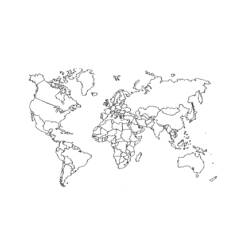 Zeichnungen zum Ausmalen: Weltkarte - Kostenlose Malvorlagen zum Ausdrucken