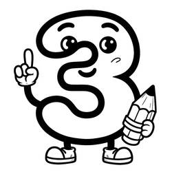 Zeichnungen zum Ausmalen: Nummer 3 - Kostenlose Malvorlagen zum Ausdrucken