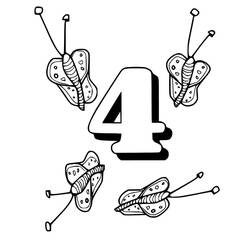 Malvorlage: Nummer 4 (Lernen und Bildung) #221363 - Kostenlose Malvorlagen zum Ausdrucken