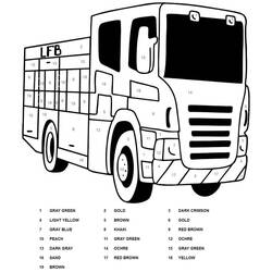 Malvorlage: LKW Malen nach Zahlen (Malen nach Zahlen) #177948 - Kostenlose Malvorlagen zum Ausdrucken
