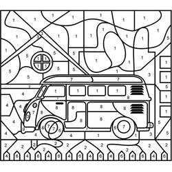 Malvorlage: LKW Malen nach Zahlen (Malen nach Zahlen) #177949 - Kostenlose Malvorlagen zum Ausdrucken