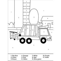 Malvorlage: LKW Malen nach Zahlen (Malen nach Zahlen) #177950 - Kostenlose Malvorlagen zum Ausdrucken