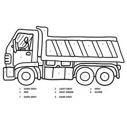Malvorlage: LKW Malen nach Zahlen (Malen nach Zahlen) #177952 - Kostenlose Malvorlagen zum Ausdrucken