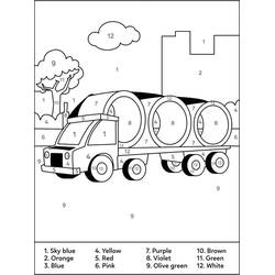 Malvorlage: LKW Malen nach Zahlen (Malen nach Zahlen) #177954 - Kostenlose Malvorlagen zum Ausdrucken