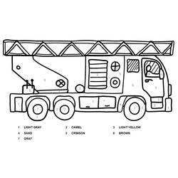 Zeichnungen zum Ausmalen: LKW Malen nach Zahlen - Kostenlose Malvorlagen zum Ausdrucken