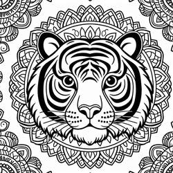Malvorlage: Tiger Mandalas (Mandalas) #221052 - Kostenlose Malvorlagen zum Ausdrucken