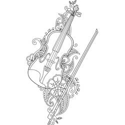 Zeichnungen zum Ausmalen: Geige - Kostenlose Malvorlagen zum Ausdrucken