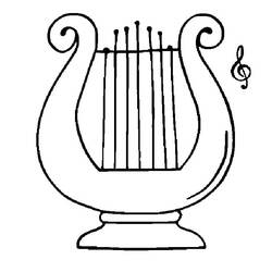 Zeichnungen zum Ausmalen: Harfe - Kostenlose Malvorlagen zum Ausdrucken