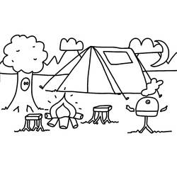 Malvorlage: Camping (Natur und Jahreszeiten) #207380 - Kostenlose Malvorlagen zum Ausdrucken