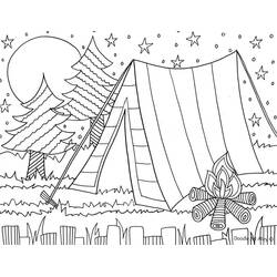 Malvorlage: Camping (Natur und Jahreszeiten) #207401 - Kostenlose Malvorlagen zum Ausdrucken