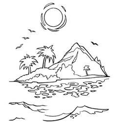 Malvorlage: Insel (Natur und Jahreszeiten) #201012 - Kostenlose Malvorlagen zum Ausdrucken