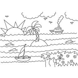 Malvorlage: Meer (Natur und Jahreszeiten) #193501 - Kostenlose Malvorlagen zum Ausdrucken