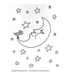 Malvorlage: Mond (Natur und Jahreszeiten) #155610 - Kostenlose Malvorlagen zum Ausdrucken