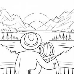 Malvorlage: Sonnenuntergang (Natur und Jahreszeiten) #215999 - Kostenlose Malvorlagen zum Ausdrucken