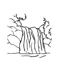 Zeichnungen zum Ausmalen: Wasserfall - Kostenlose Malvorlagen zum Ausdrucken