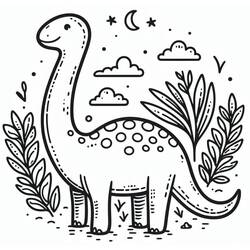 Zeichnungen zum Ausmalen: Diplodocus - Kostenlose Malvorlagen zum Ausdrucken