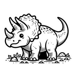 Zeichnungen zum Ausmalen: Triceratops - Kostenlose Malvorlagen zum Ausdrucken